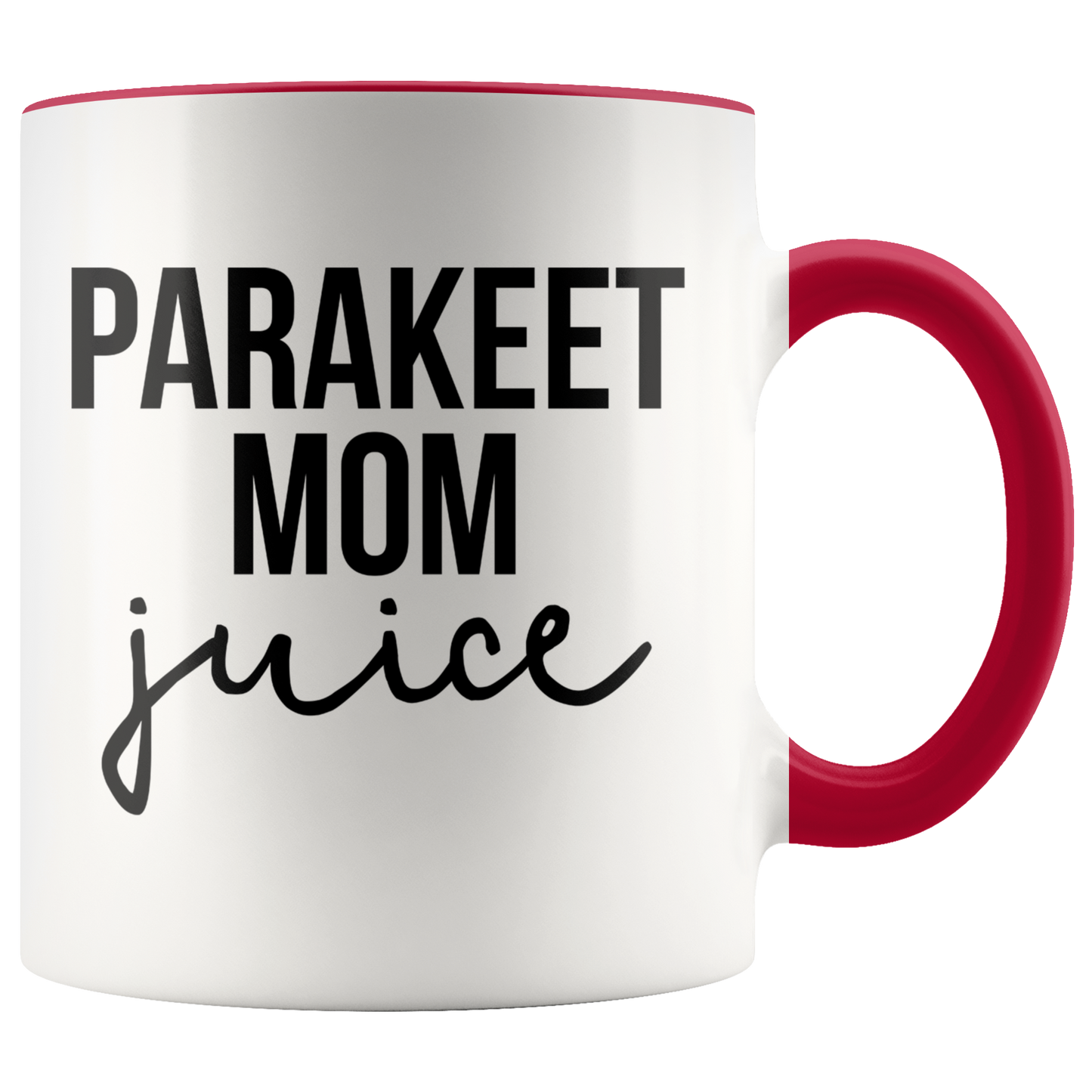 Parakeet Mom Gifts, Coffee Mug, Two Tone Accent Cup, Birthday Gift for Men and Women