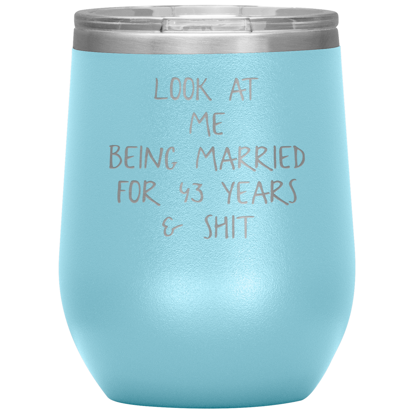 43rd Anniversary Wine Tumbler, Gifts, Travel Wine Cup, Birthday Gifts for Men and Women