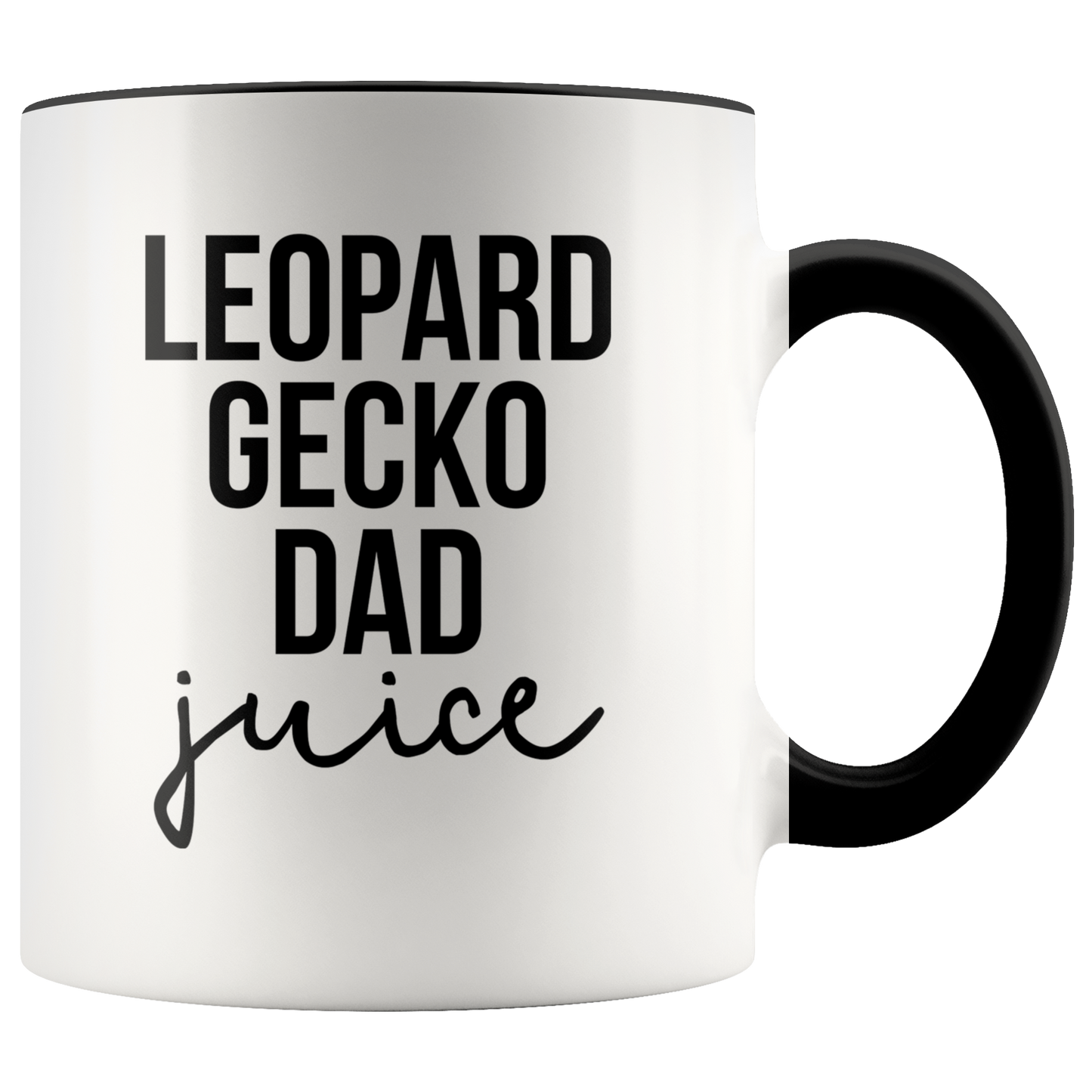 Leopard Gecko Dad Gifts, Coffee Mug, Two Tone Accent Cup, Birthday Gift for Men and Women