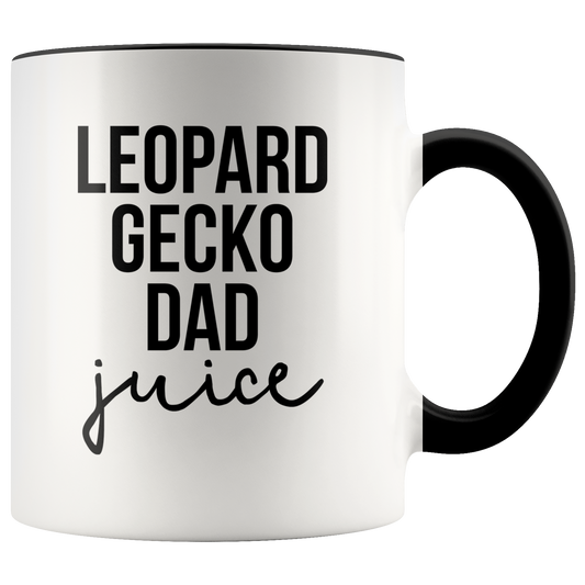 Leopard Gecko Dad Gifts, Coffee Mug, Two Tone Accent Cup, Birthday Gift for Men and Women