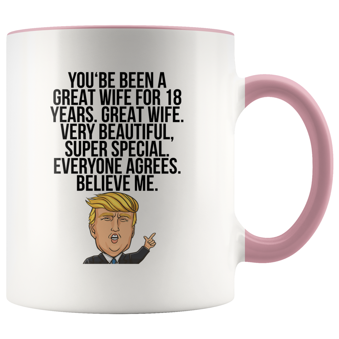 18th Anniversary Gifts, Coffee Mug, Two Tone Accent Cup, Birthday Gift for Men and Women