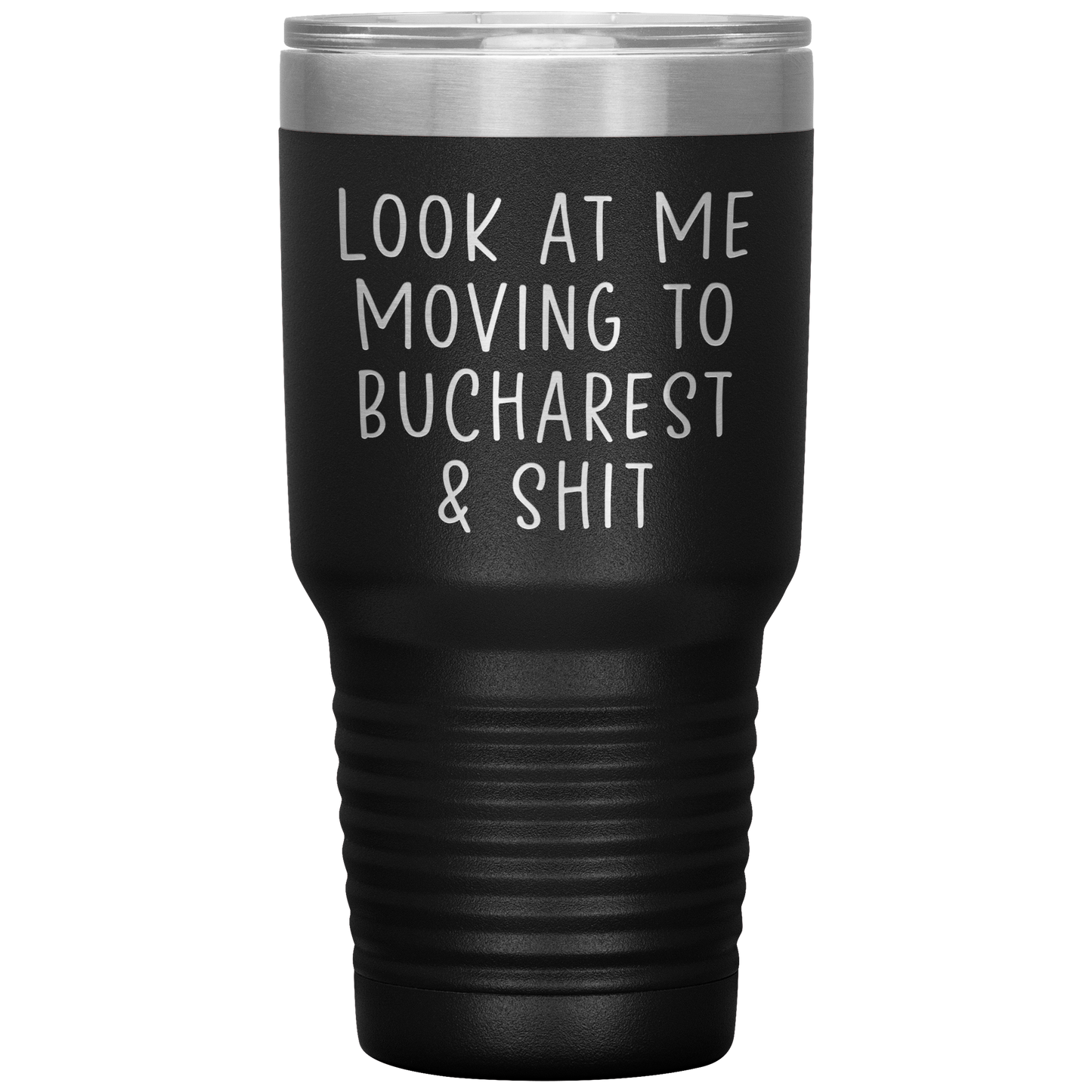 Moving to Bucharest Romania Tumbler, Funny Travel Coffee Mug, Birthday Gifts for Men and Women