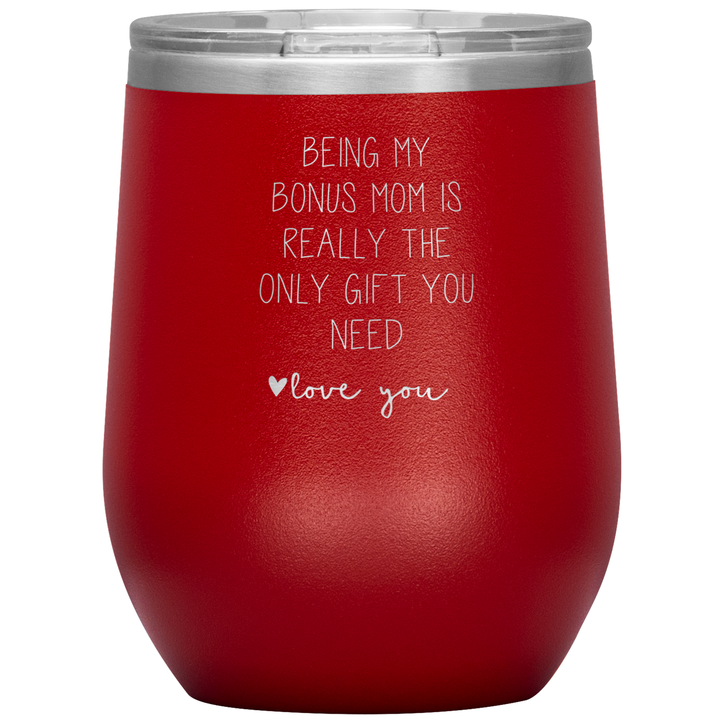 Bonus Mom Wine Tumbler, Bonus Mom Gifts, Travel Wine Cup, Birthday Gifts for Men and Women