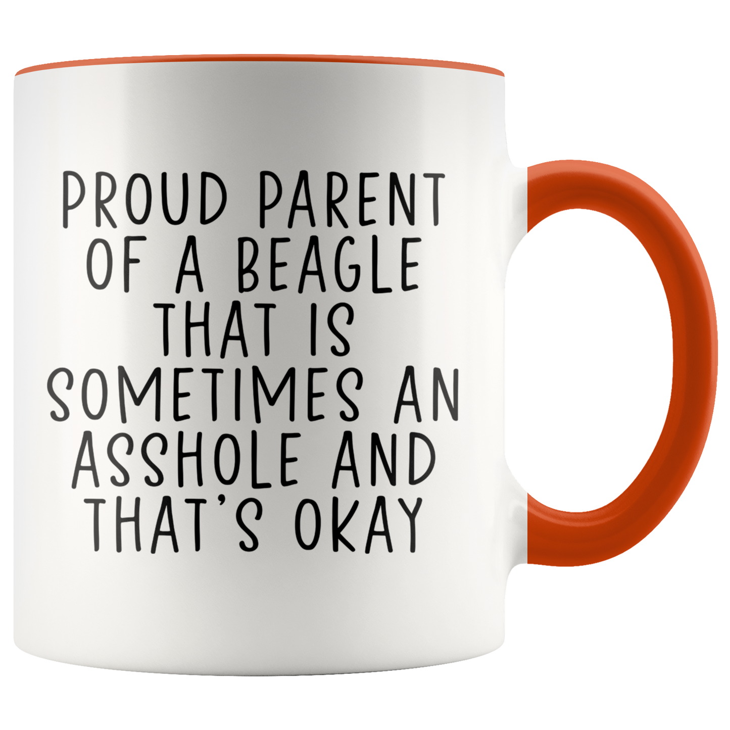 Beagle Mom Dad Gifts, Beagle Lover Coffee Mug, Two Tone Accent Cup, Birthday Gift for Men and Women