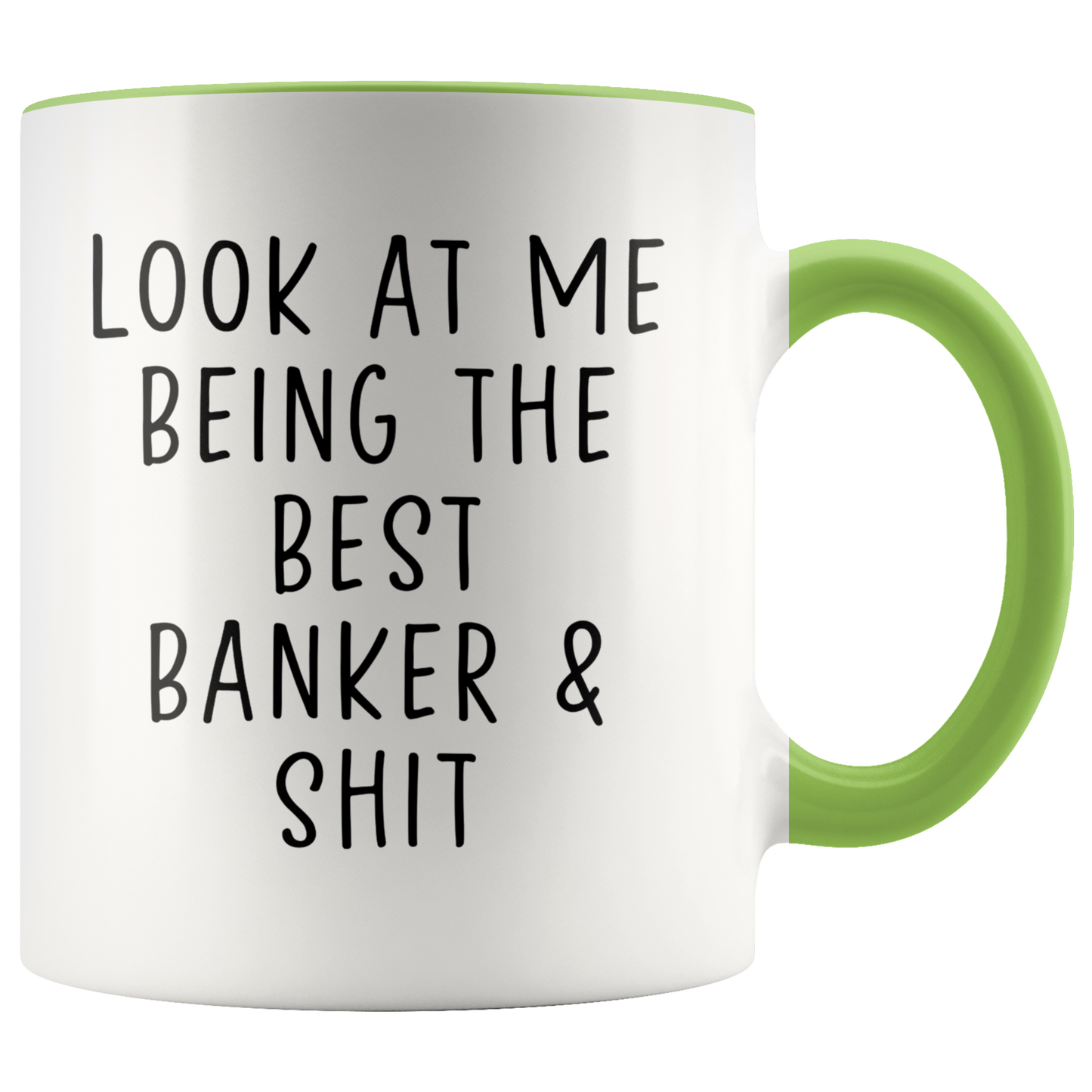 Banker Gifts, Coffee Mug, Two Tone Accent Cup, Birthday Gift for Men and Women