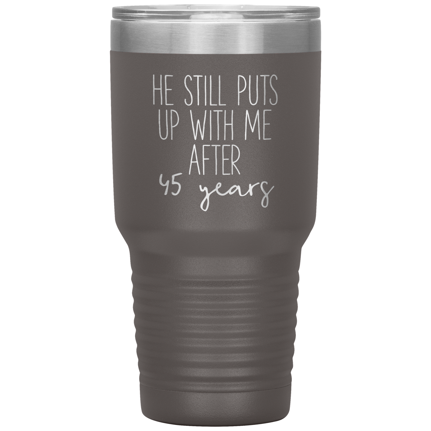 45th Anniversary Tumbler, Funny Travel Coffee Mug, Birthday Gifts for Men and Women