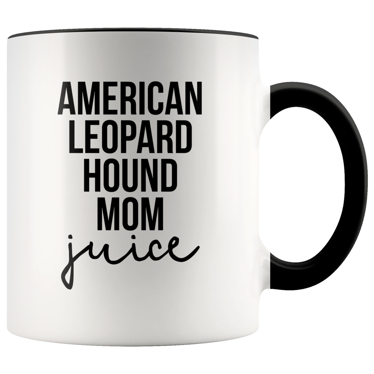 American Leopard Hound Mom Gifts, American Leopard Hound Mom Coffee Mug, Two Tone Accent Cup, Birthday Gift for Men and Women