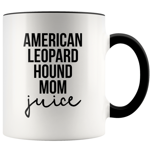 American Leopard Hound Mom Gifts, American Leopard Hound Mom Coffee Mug, Two Tone Accent Cup, Birthday Gift for Men and Women