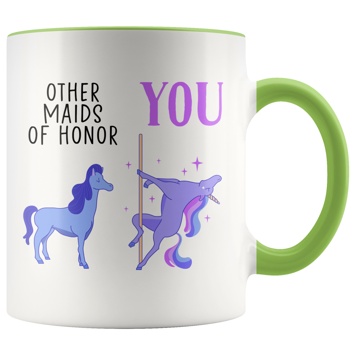 Maid of Honor Gifts, Coffee Mug, Two Tone Accent Cup, Birthday Gift for Men and Women