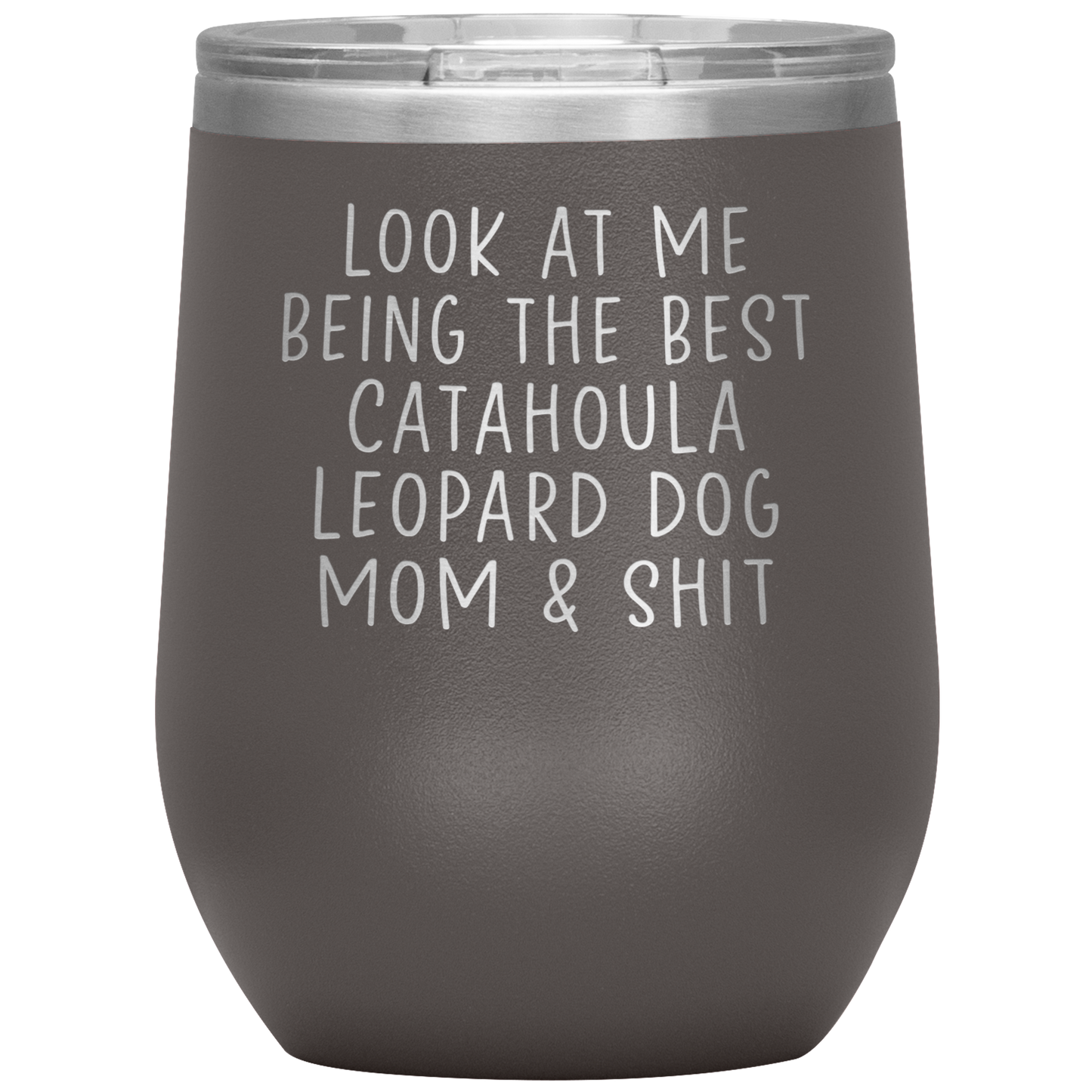 Catahoula Leopard Dog Mom Wine Tumbler, Funny Gifts, Travel Wine Cup, Birthday Gifts for Men and Women