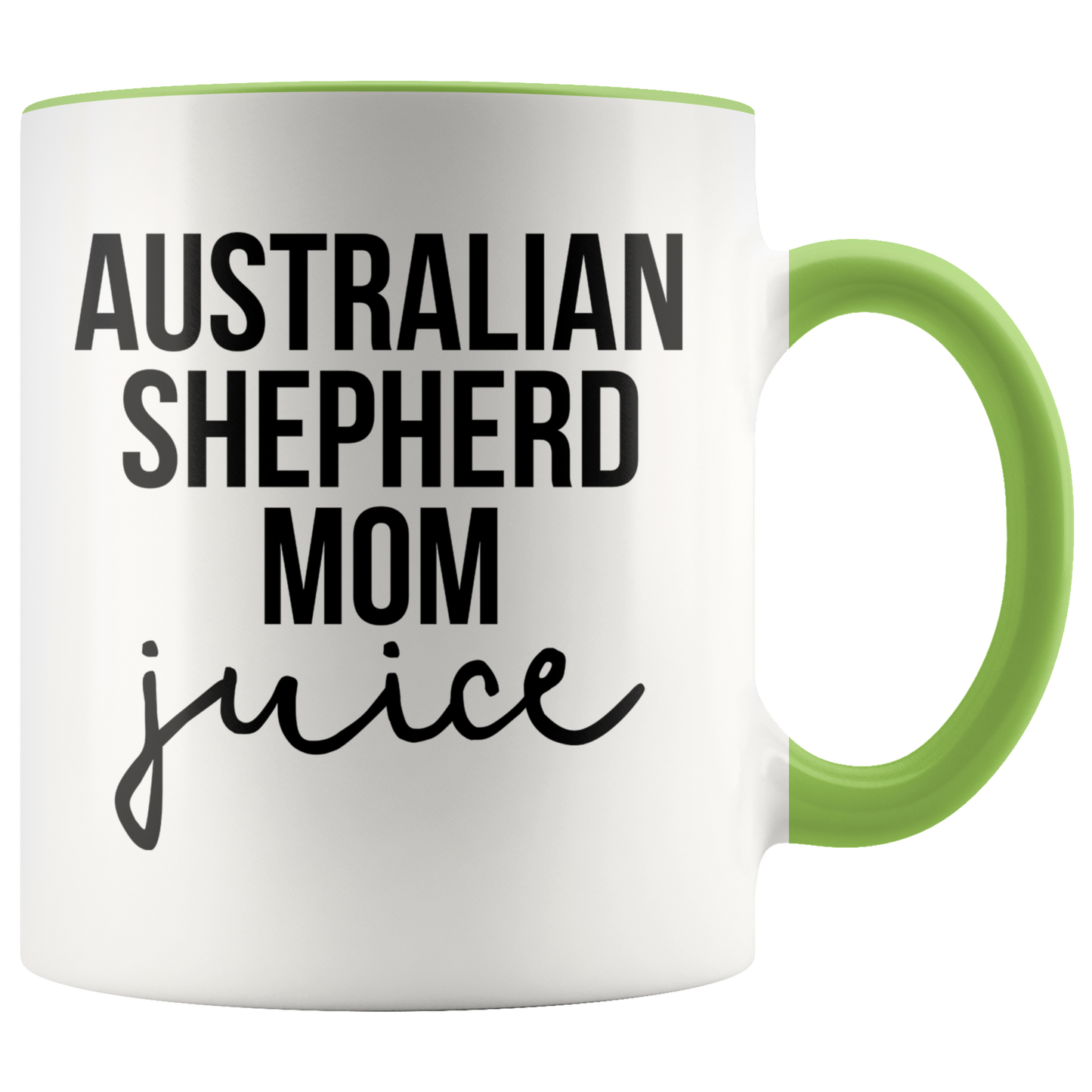 Australian Shepherd Mom Gifts, Coffee Mug, Two Tone Accent Cup, Birthday Gift for Men and Women