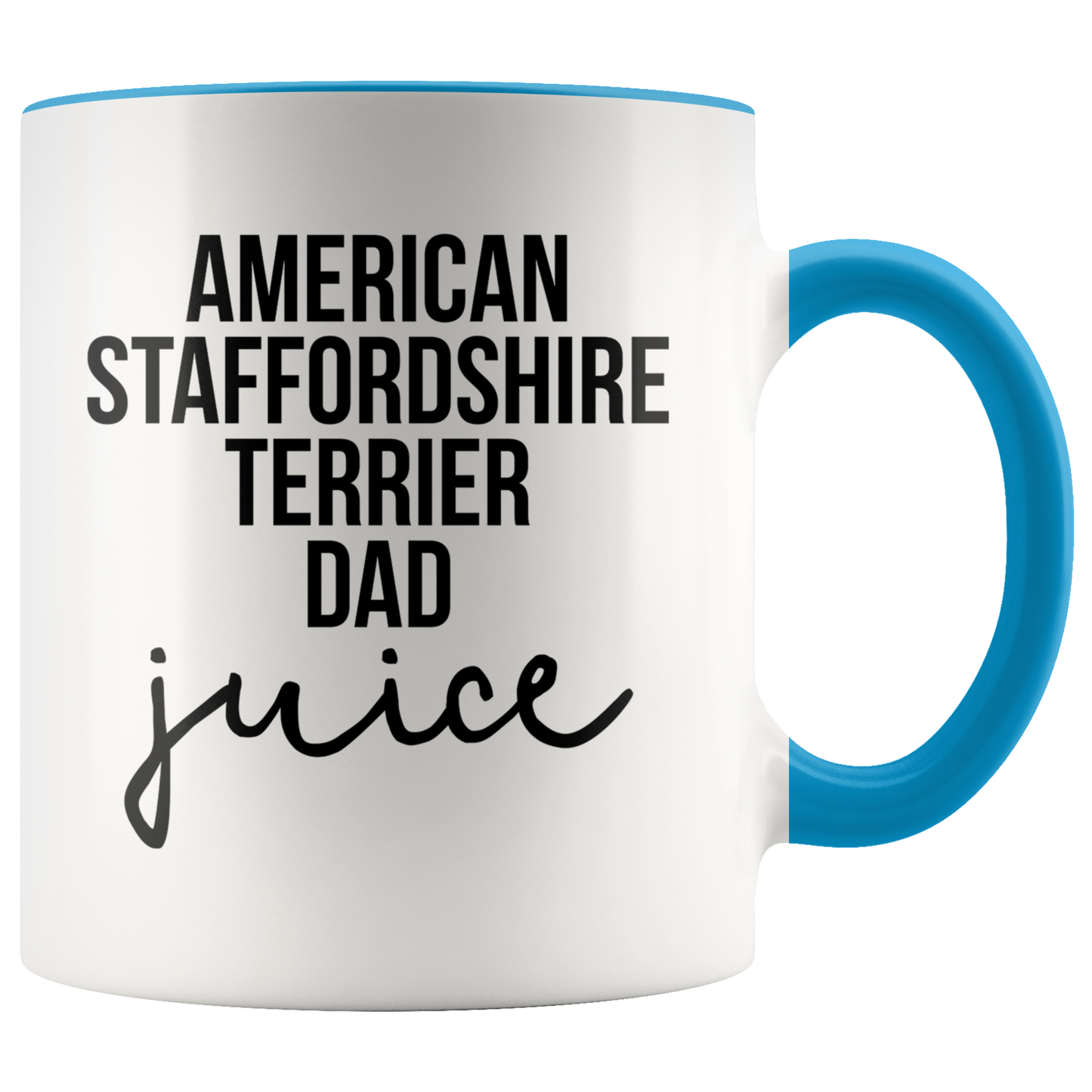 American Staffordshire Terrier Dad Gifts, Coffee Mug, Two Tone Accent Cup, Birthday Gift for Men and Women