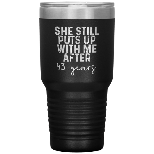 43rd Anniversary Gifts for Husband and Wife, Coffee Mug, Tumbler, Birthday Gifts for Men and Women