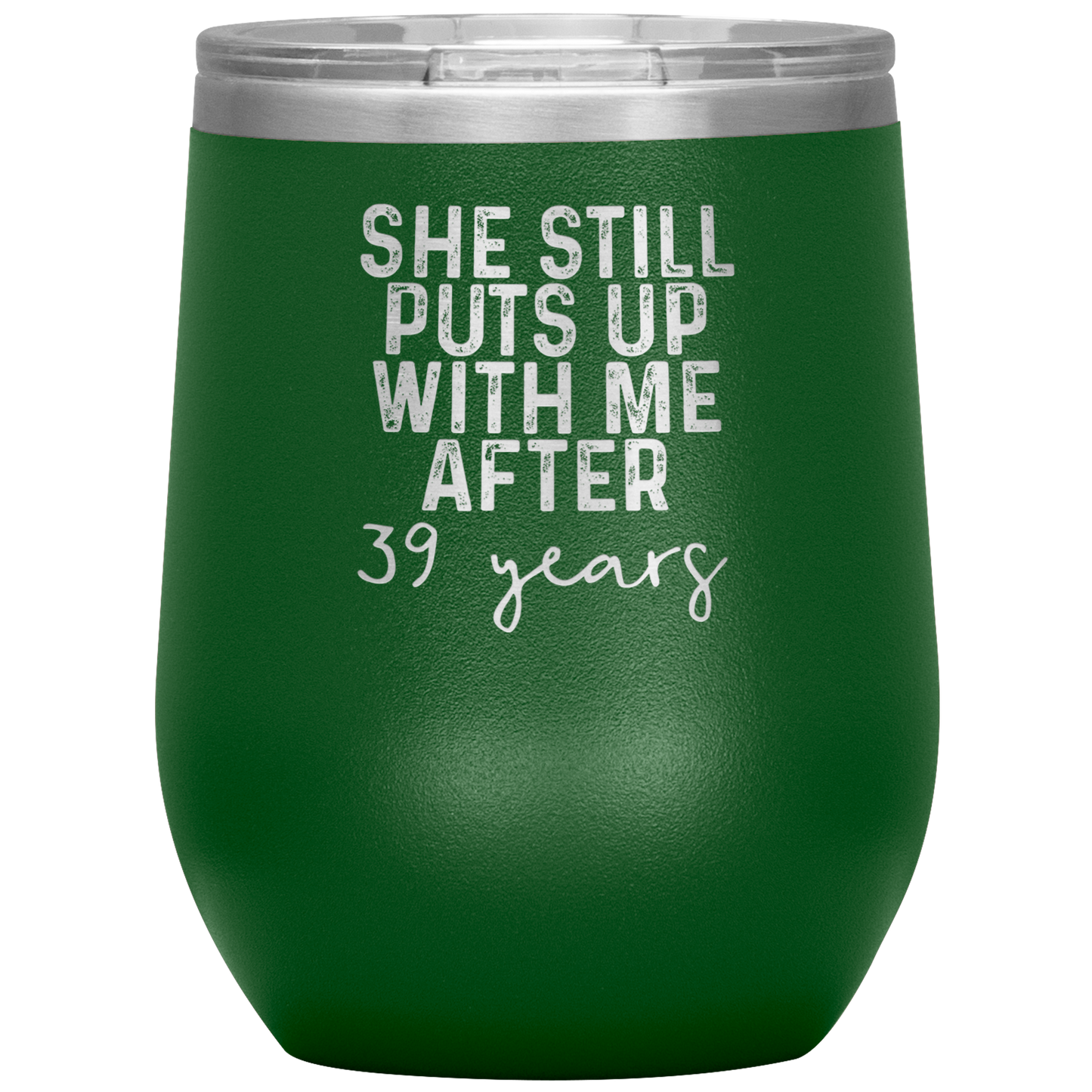 39th Anniversary Wine Tumbler, Gifts, Travel Wine Cup, Birthday Gifts for Men and Women