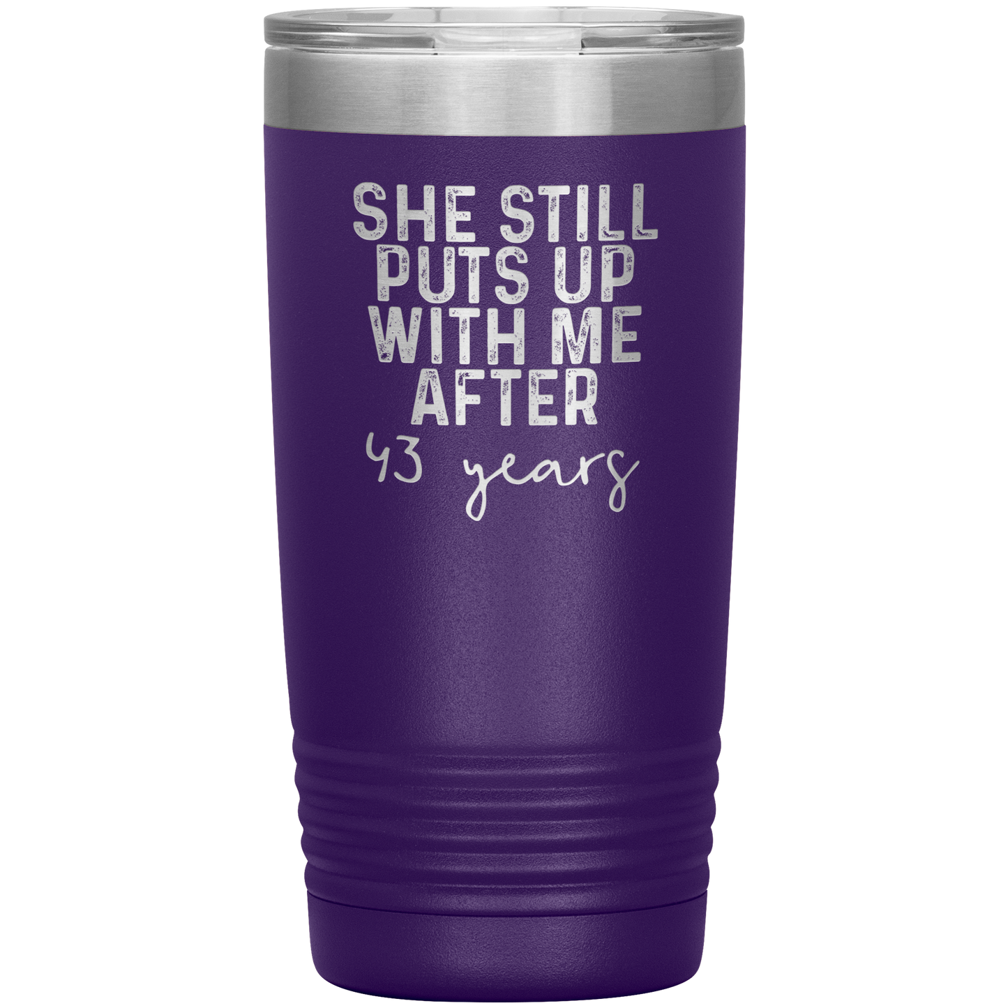 43rd Anniversary Gifts for Husband and Wife, Coffee Mug, Tumbler, Birthday Gifts for Men and Women