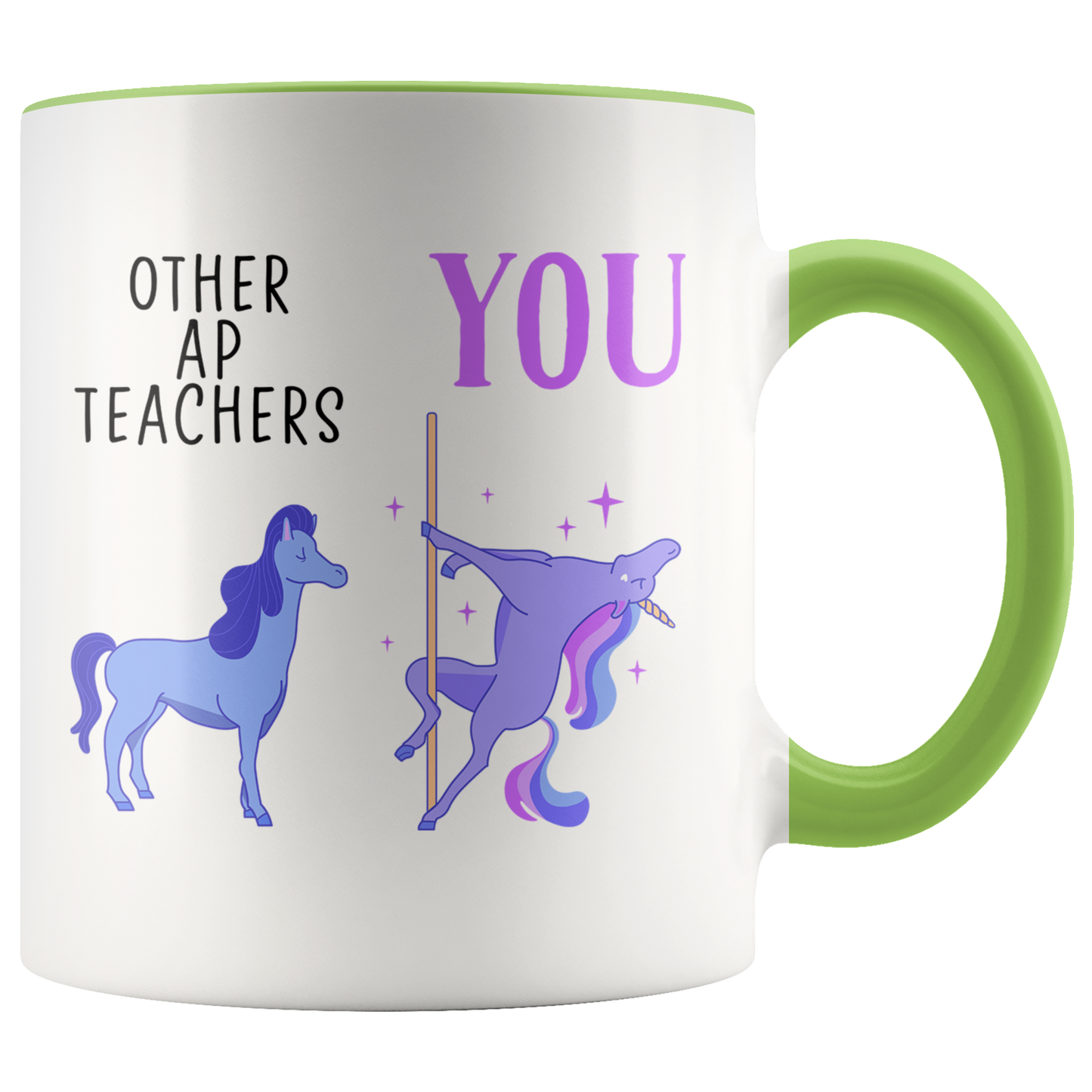 AP Teacher Gifts, Coffee Mug, Two Tone Accent Cup, Birthday Gift for Men and Women