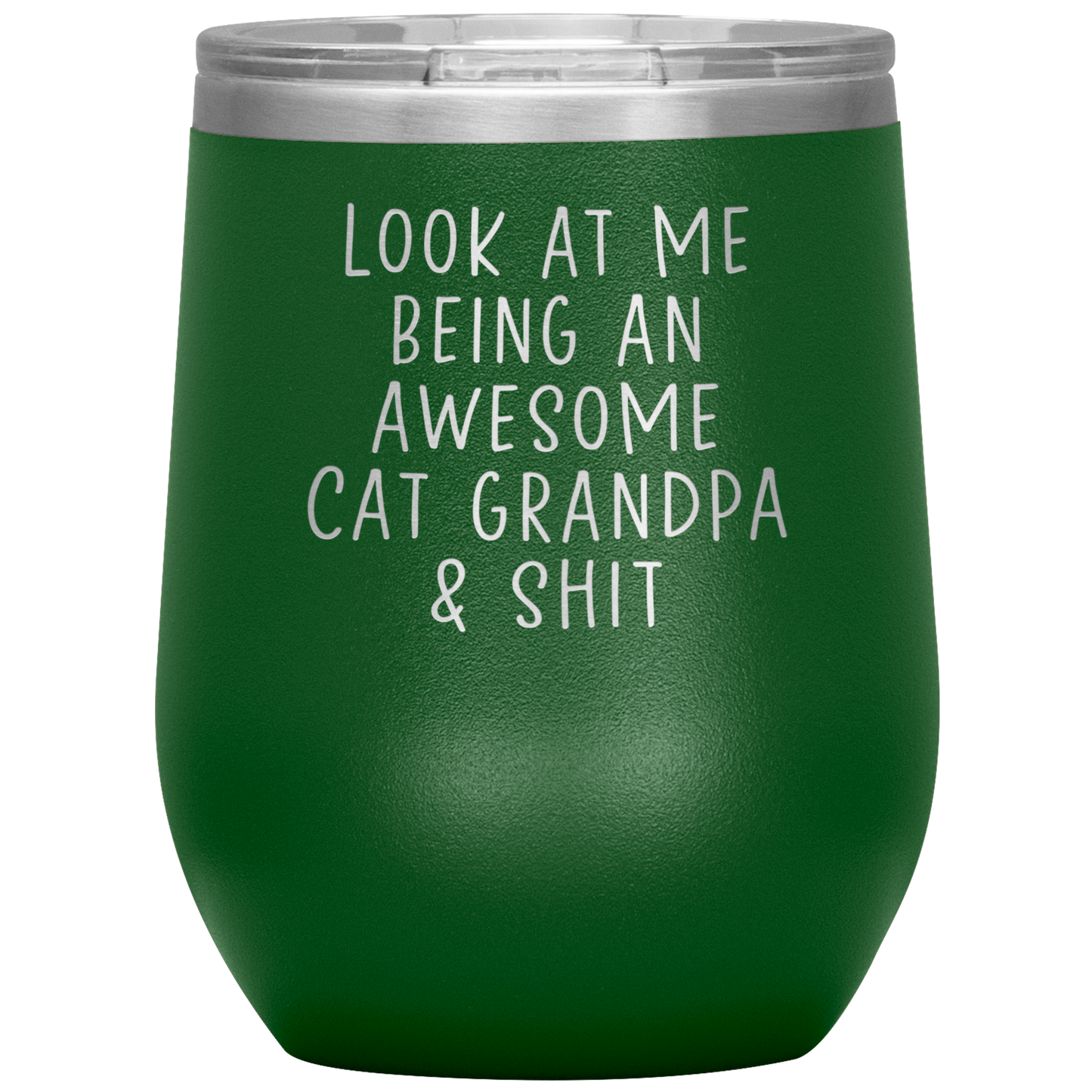 Cat Grandpa Wine Tumbler, Gifts, Travel Wine Cup, Birthday Gifts for Men and Women