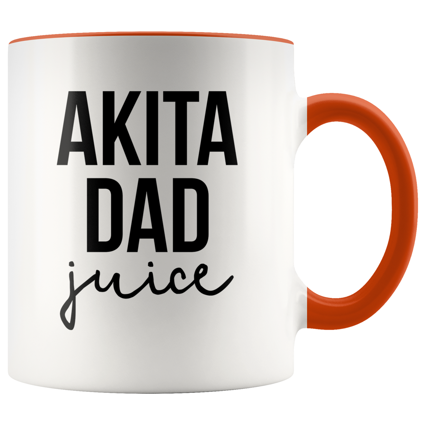 Akita Dad Gifts, Coffee Mug, Two Tone Accent Cup, Birthday Gift for Men and Women