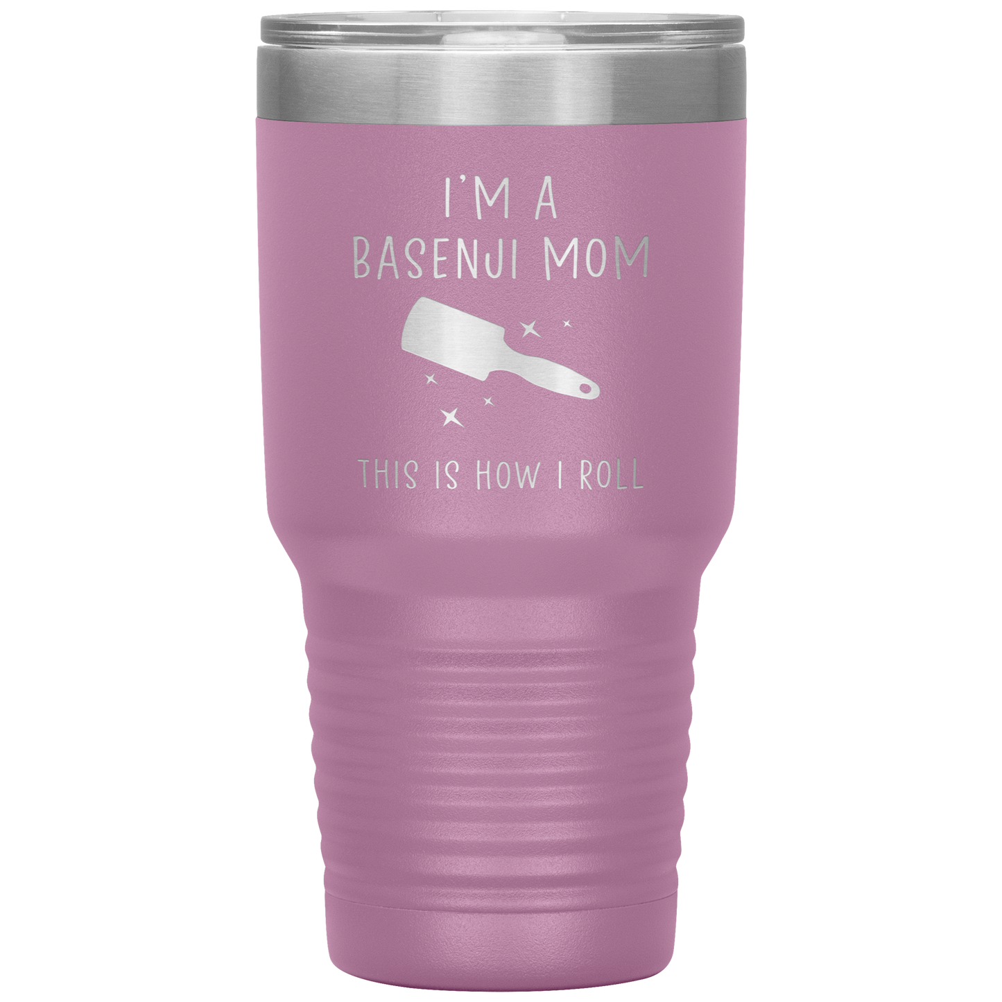 Basenji Mom Tumbler, Funny Travel Coffee Mug, Birthday Gifts for Men and Women