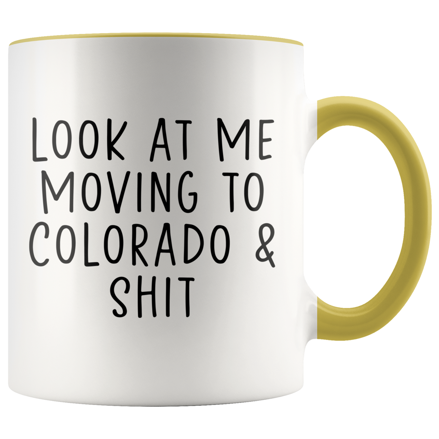 Moving to Colorado Gifts, Moving Away Coffee Mug, Two Tone Accent Cup, Birthday Gift for Men and Women