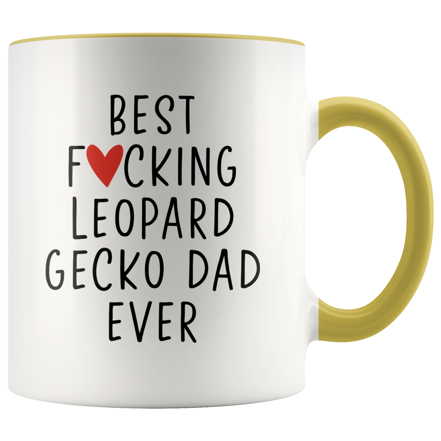 Leopard Gecko Dad Gifts, Coffee Mug, Two Tone Accent Cup, Birthday Gift for Men and Women