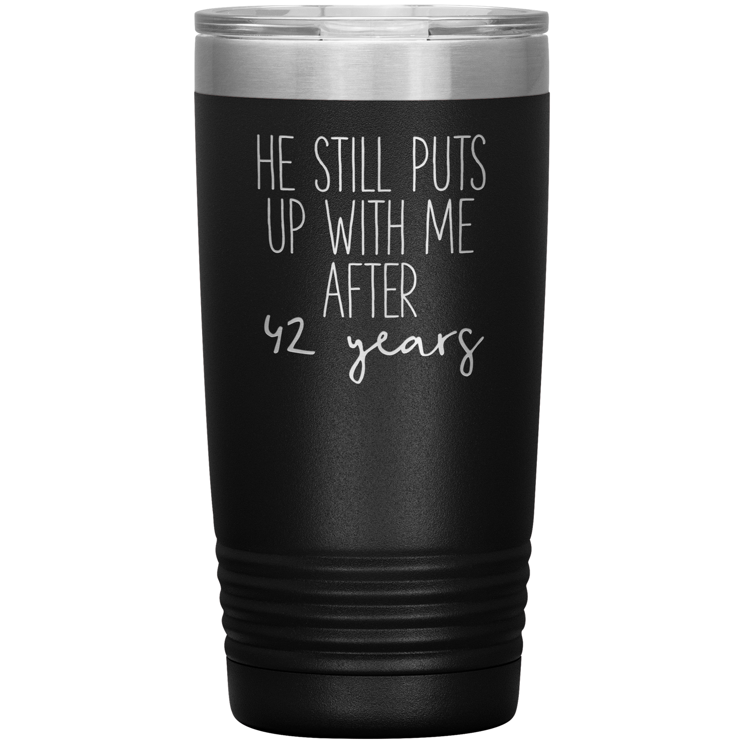 42nd Anniversary Gifts for Husband and Wife, Coffee Mug, Tumbler, Birthday Gifts for Men and Women