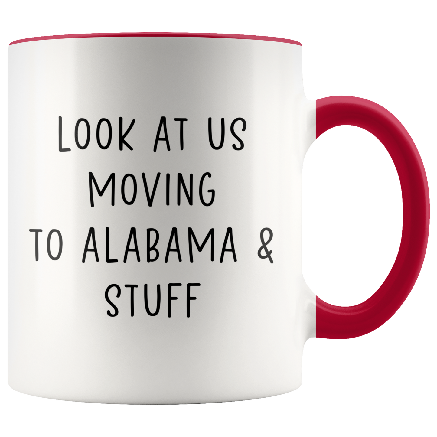 Moving to Alabama Gifts, Moving Away Coffee Mug, Two Tone Accent Cup, Birthday Gift for Men and Women