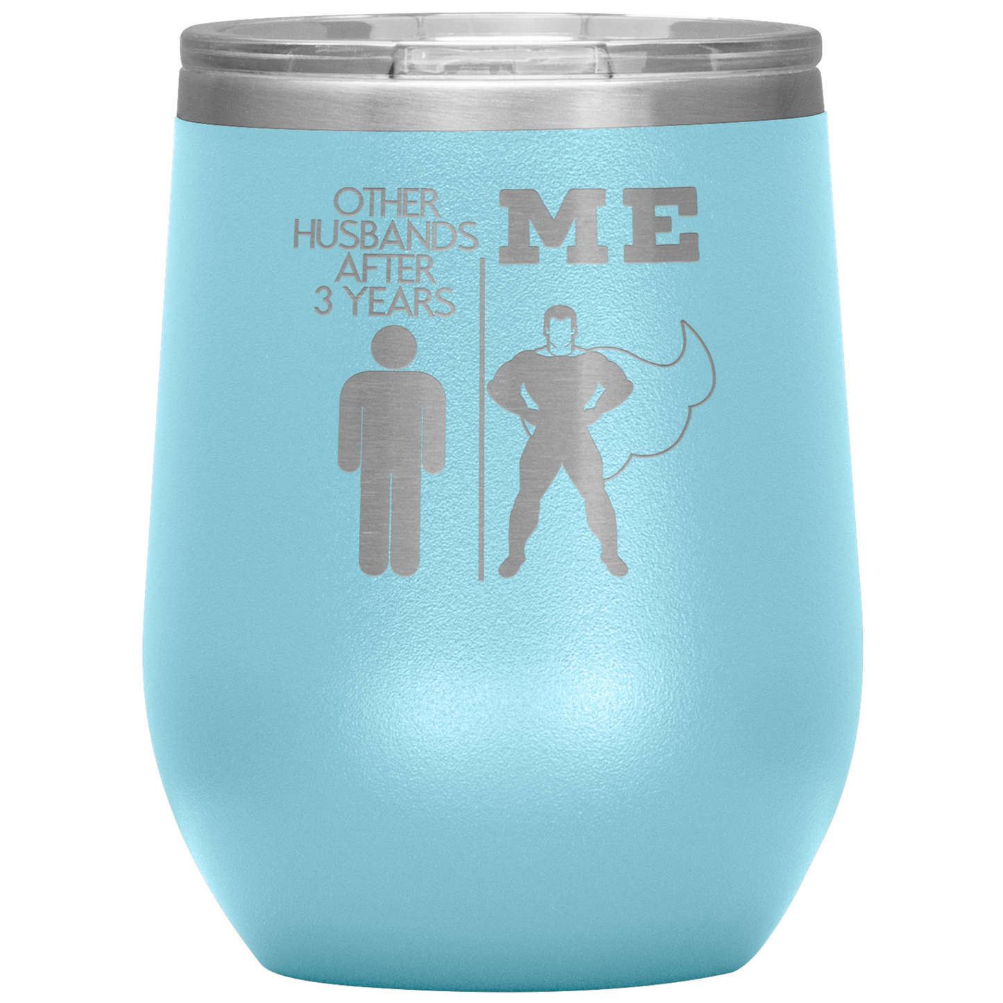 3rd Anniversary Wine Tumbler, 3rd Anniversary Gifts, Travel Wine Cup, Birthday Gifts for Men and Women