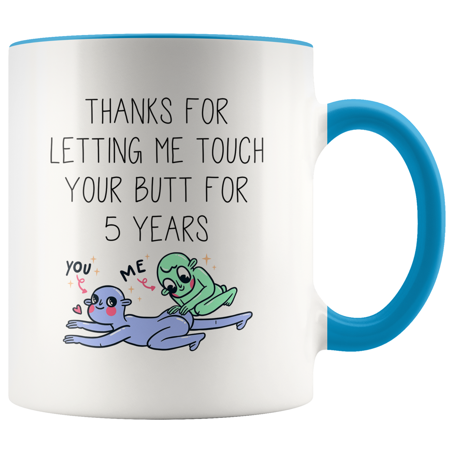 5th Anniversary Accent Mug, 5 Year Anniversary Gifts, Coffee Mug, Birthday Gifts for Men and Women