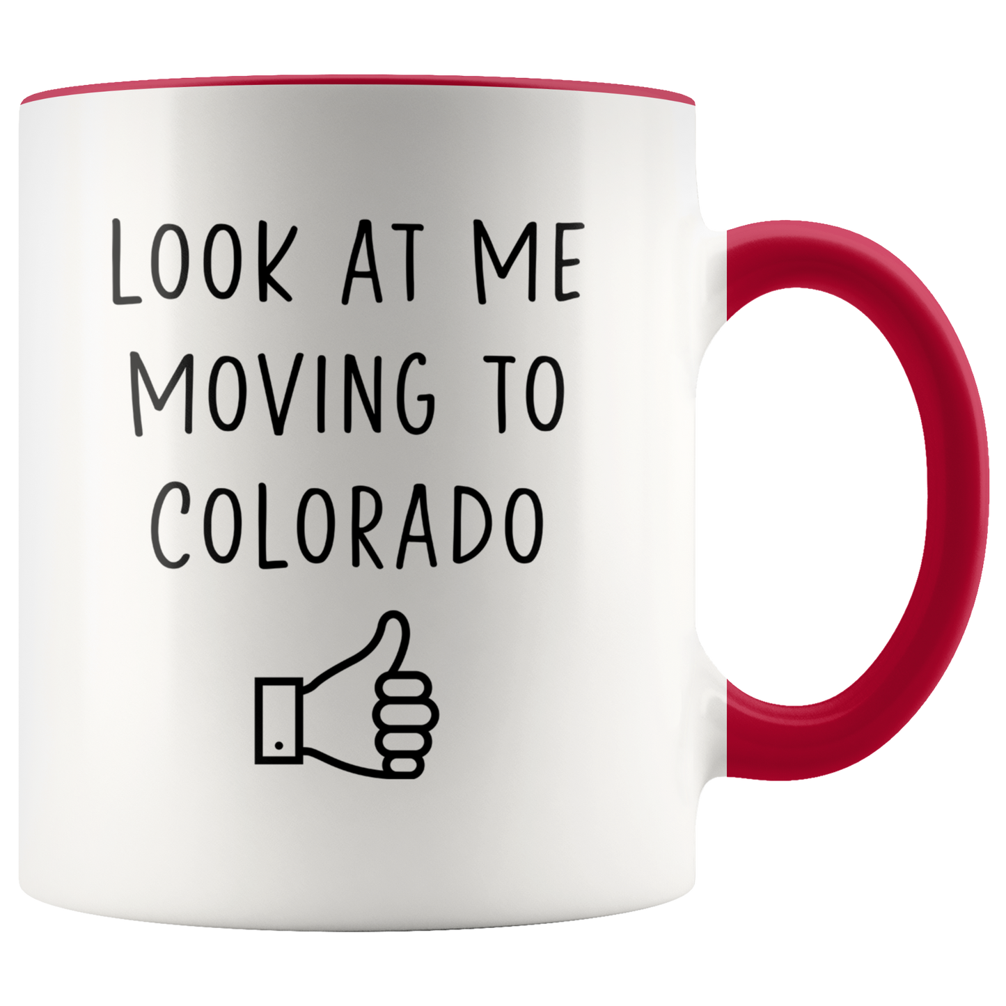 Moving to Colorado Gifts, Moving Away Coffee Mug, Two Tone Accent Cup, Birthday Gift for Men and Women