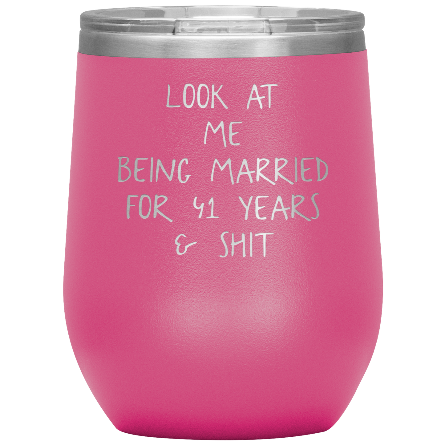 41st Anniversary Wine Tumbler, Gifts, Travel Wine Cup, Birthday Gifts for Men and Women