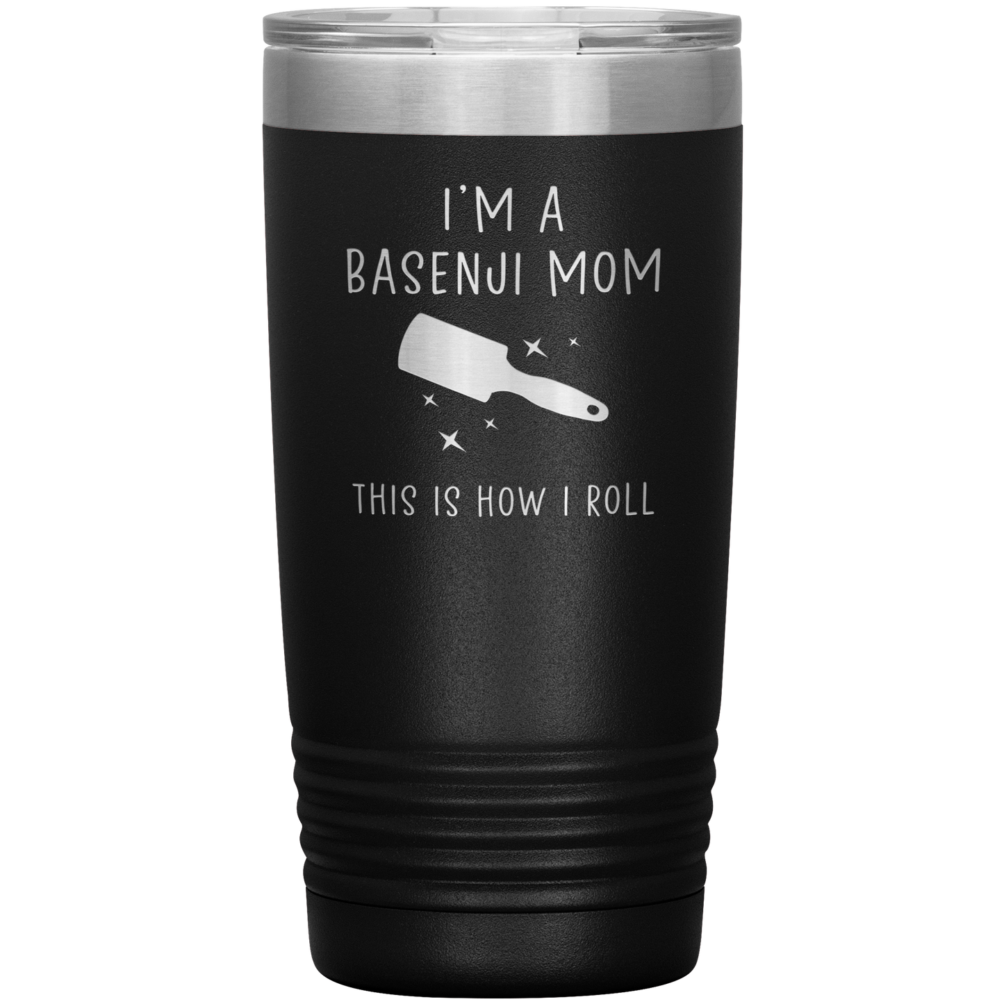 Basenji Mom Tumbler, Funny Travel Coffee Mug, Birthday Gifts for Men and Women