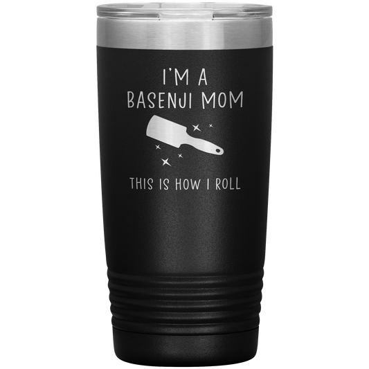 Basenji Mom Tumbler, Funny Travel Coffee Mug, Birthday Gifts for Men and Women