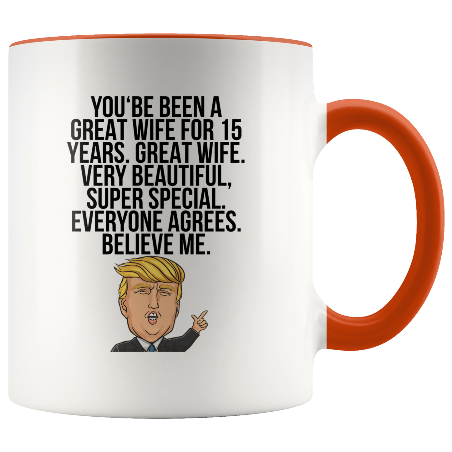 15th Anniversary Gifts, Coffee Mug, Two Tone Accent Cup, Birthday Gift for Men and Women