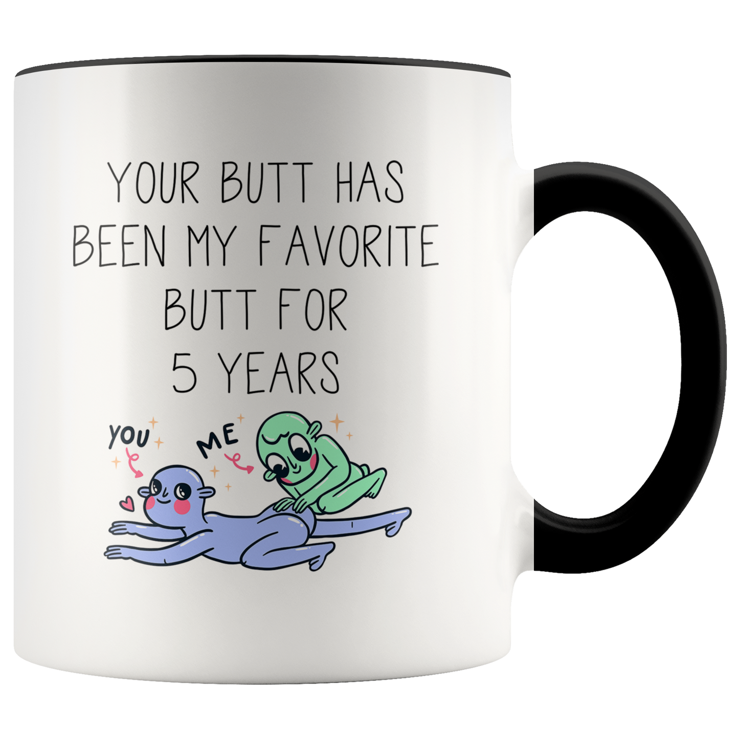 5th Anniversary Accent Mug, 5 Year Anniversary Gifts, Coffee Mug, Birthday Gifts for Men and Women