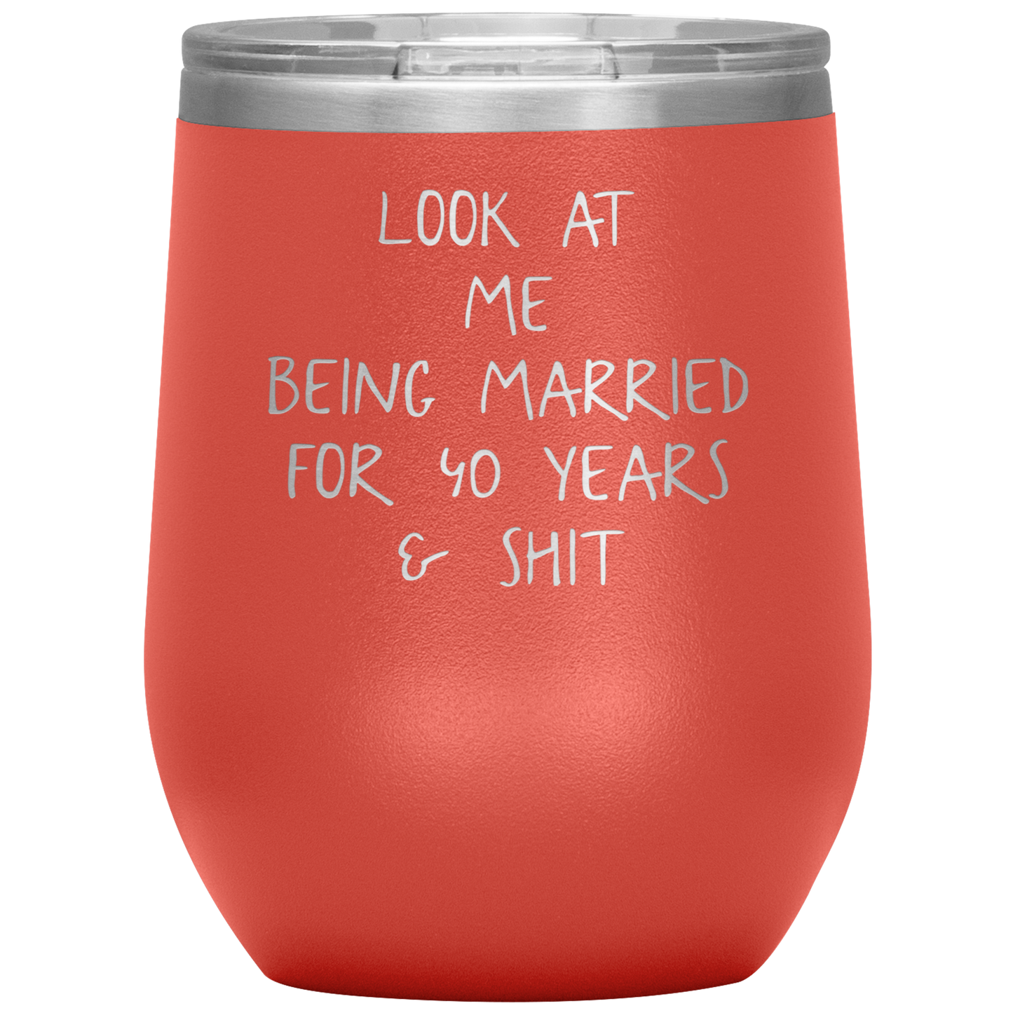 40th Anniversary Wine Tumbler, Gifts, Travel Wine Cup, Birthday Gifts for Men and Women