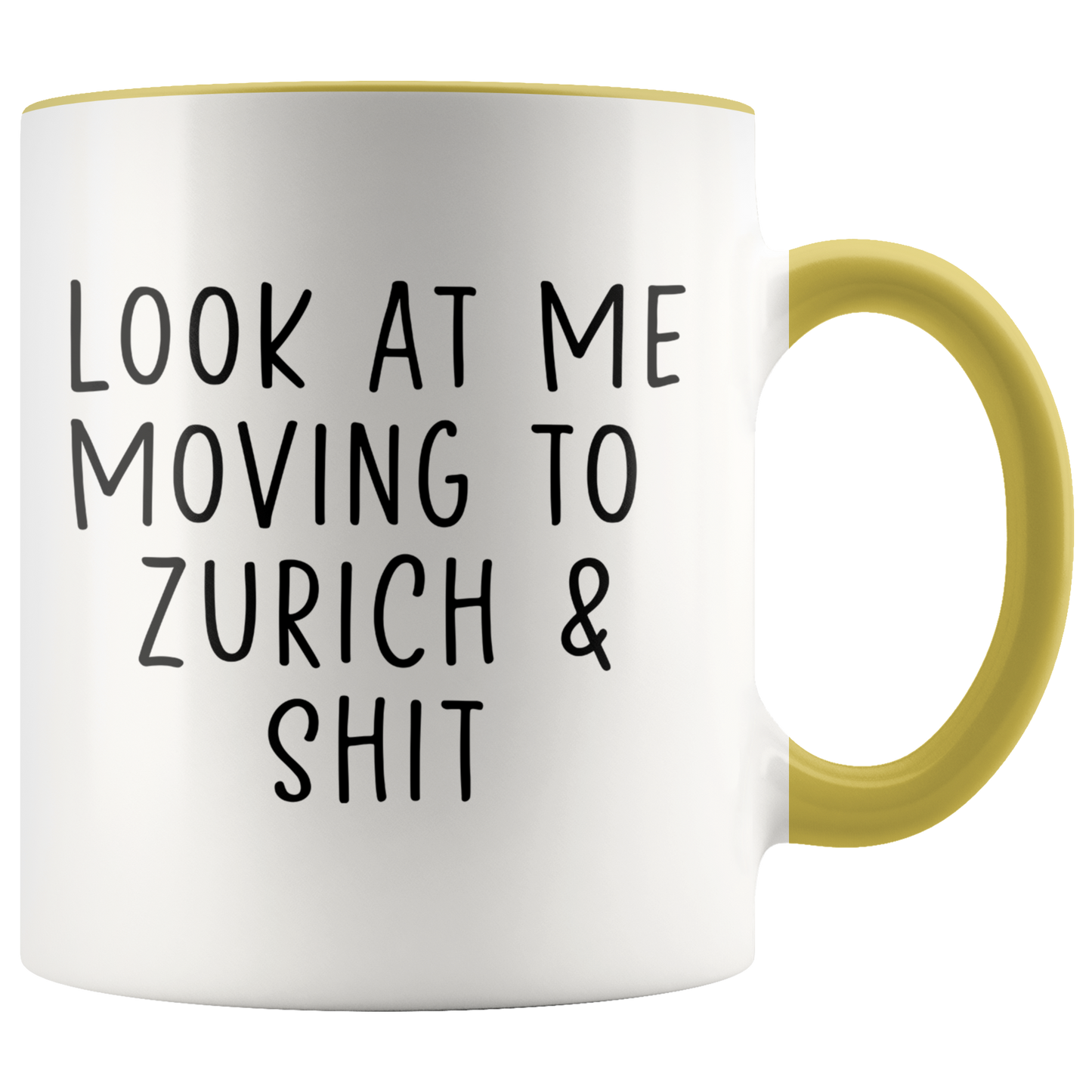 Moving to Zurich Switzerland Gifts, Coffee Mug, Two Tone Accent Cup, Birthday Gift for Men and Women