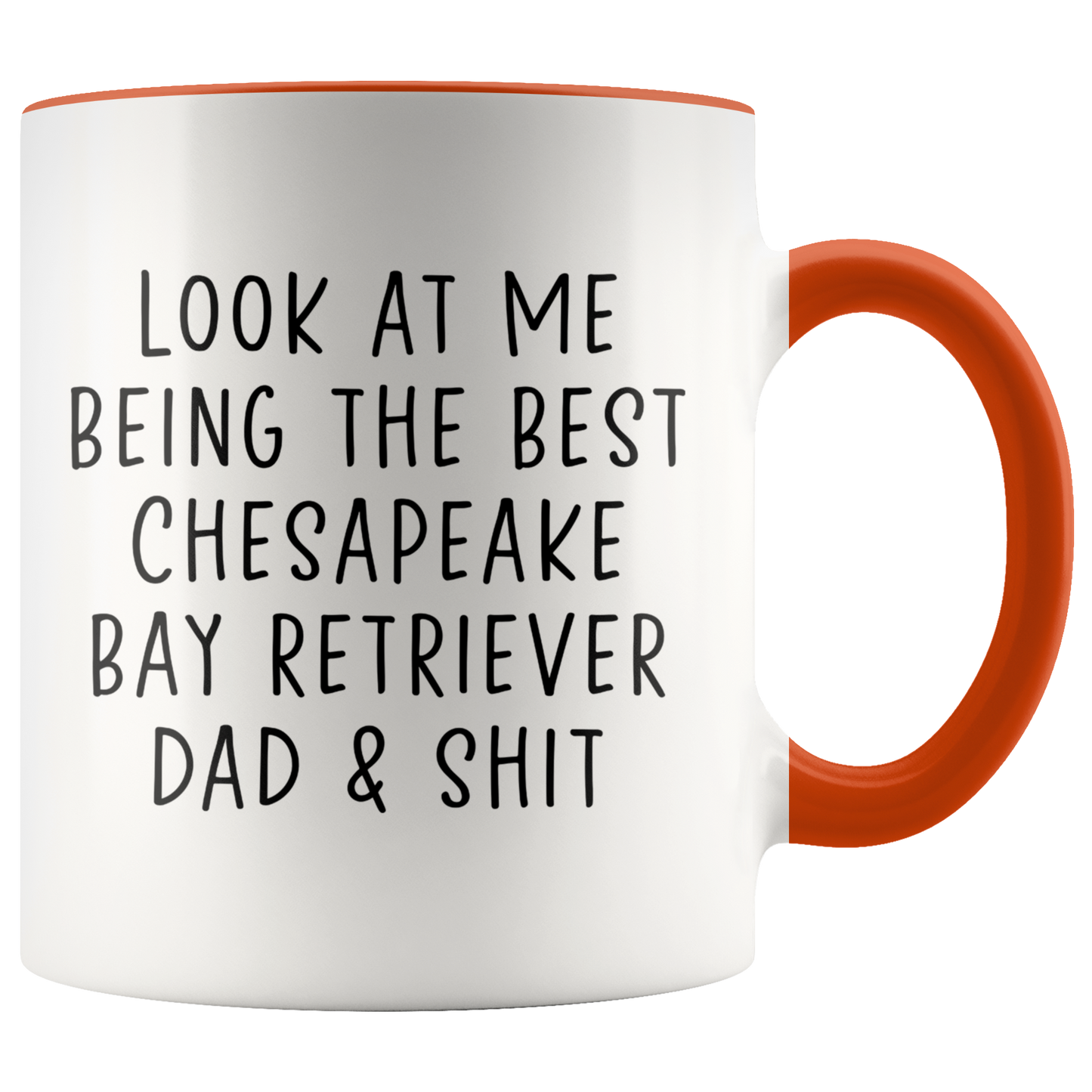 Chesapeake Bay Retriever Dad Gifts, Coffee Mug, Two Tone Accent Cup, Birthday Gift for Men and Women