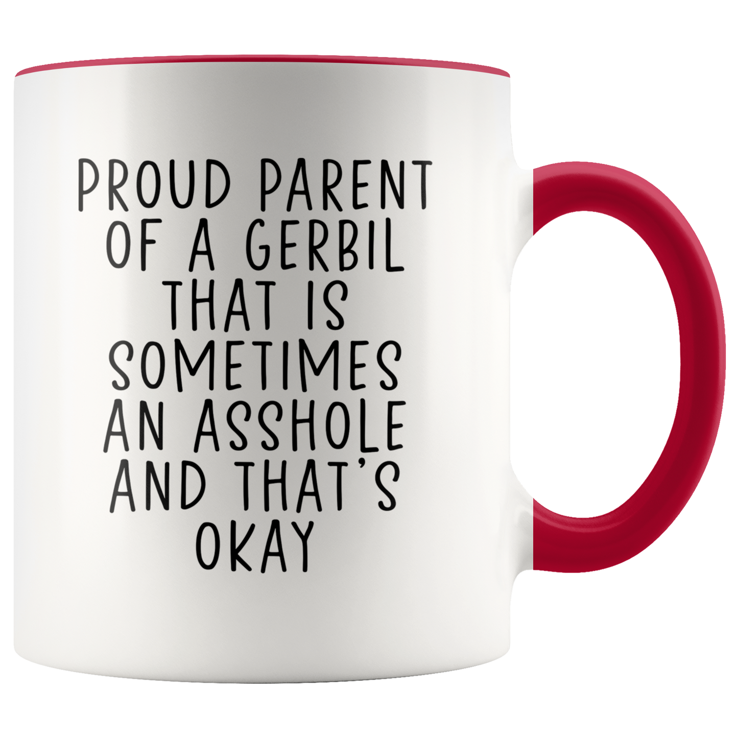 Gerbil Gifts, Coffee Mug, Two Tone Accent Cup, Birthday Gift for Men and Women