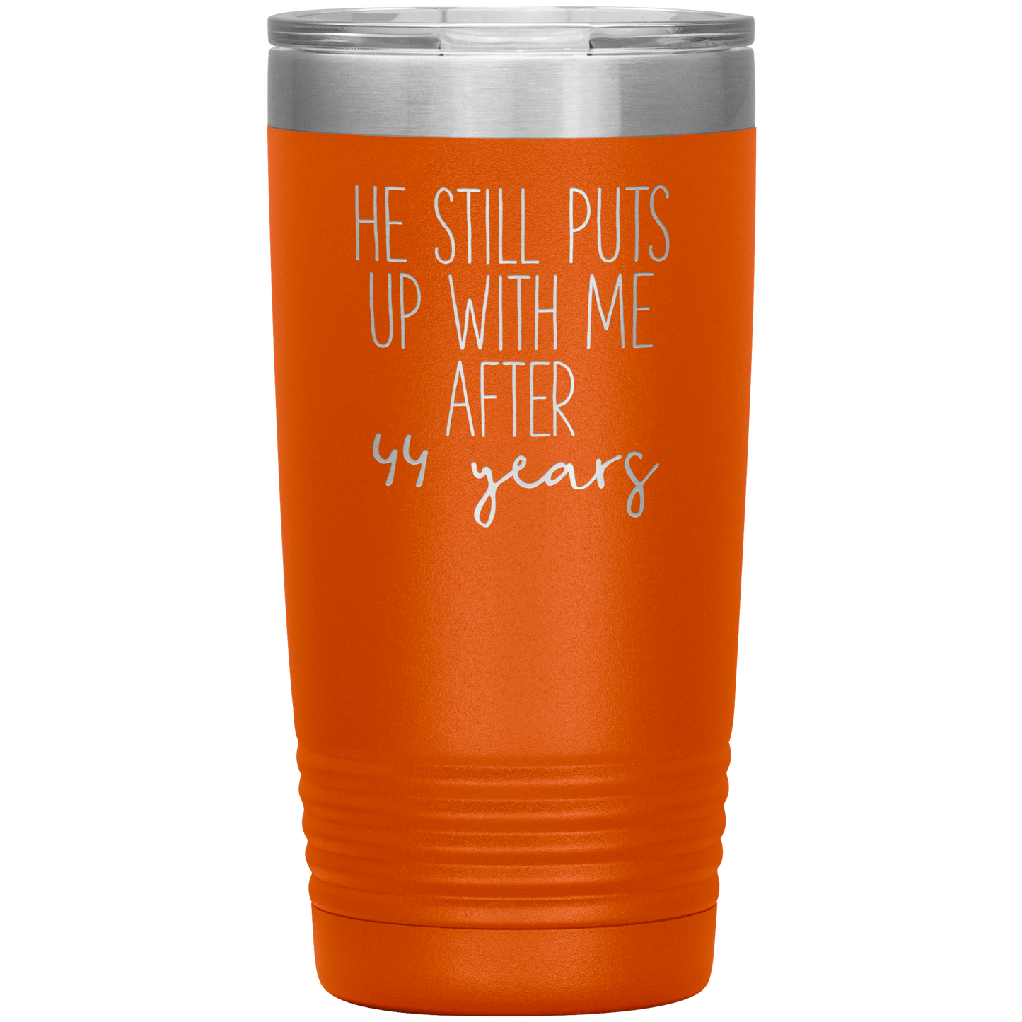 44th Anniversary Tumbler, Funny Travel Coffee Mug, Birthday Gifts for Men and Women