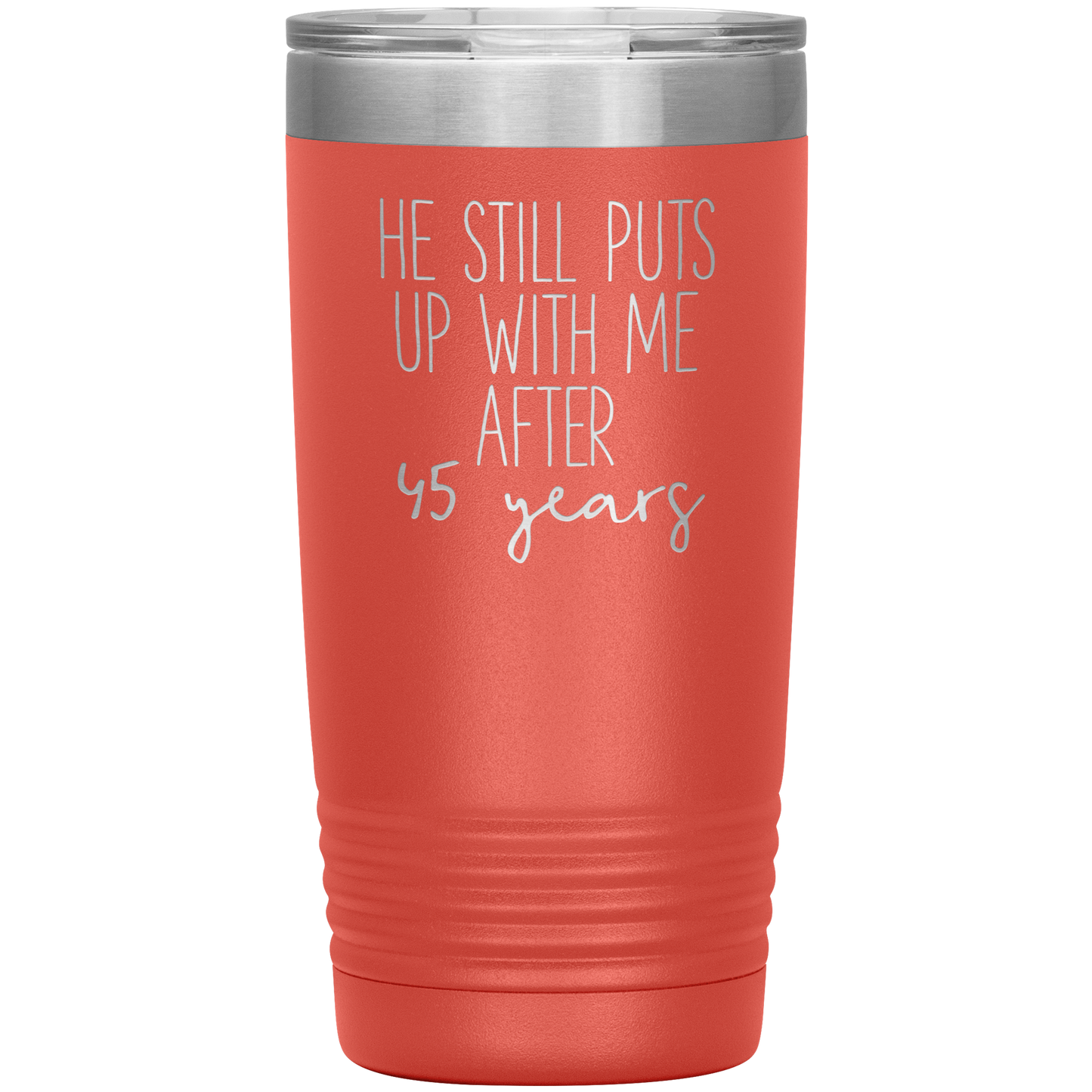 45th Anniversary Tumbler, Funny Travel Coffee Mug, Birthday Gifts for Men and Women