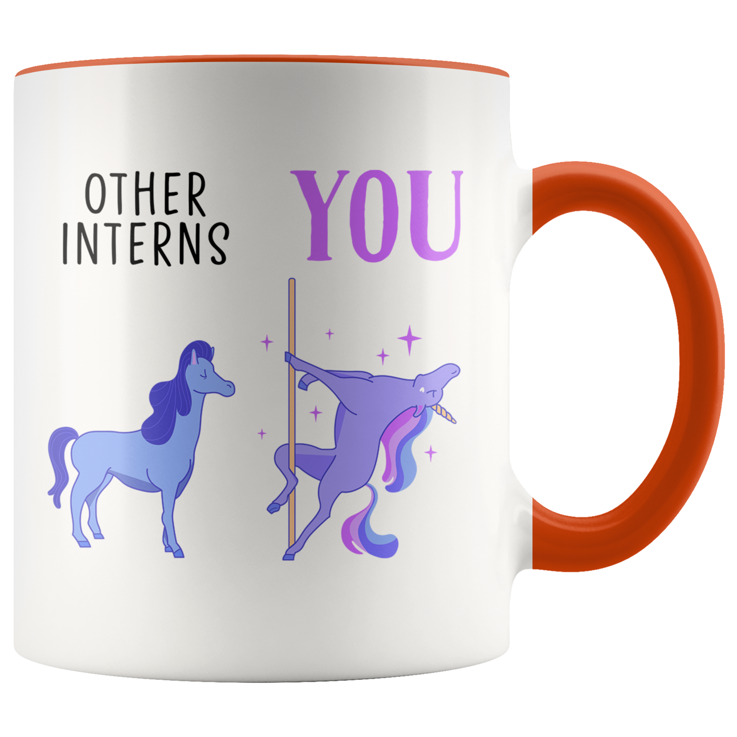 Intern Gifts, Coffee Mug, Two Tone Accent Cup, Birthday Gift for Men and Women