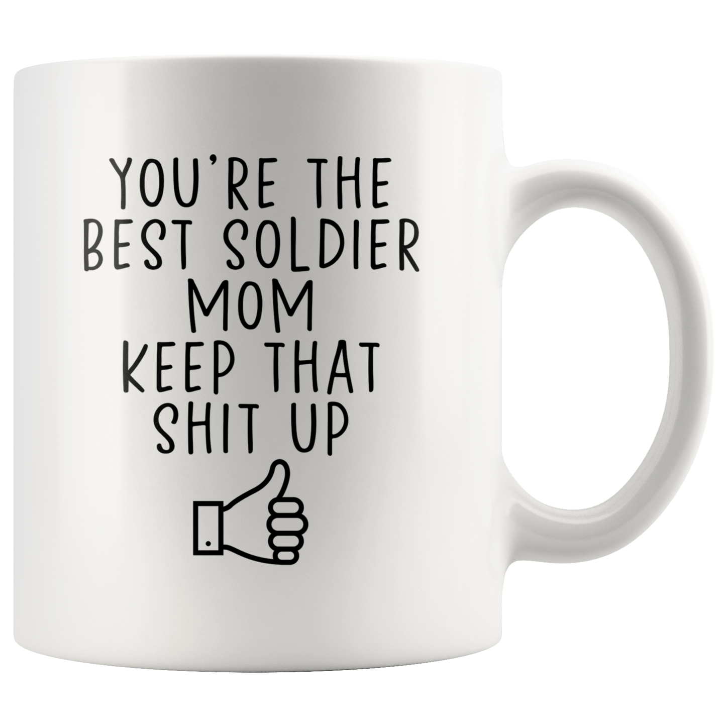 Soldier Mom Gifts, Coffee Mug, Two Tone Accent Cup, Birthday Gift for Men and Women