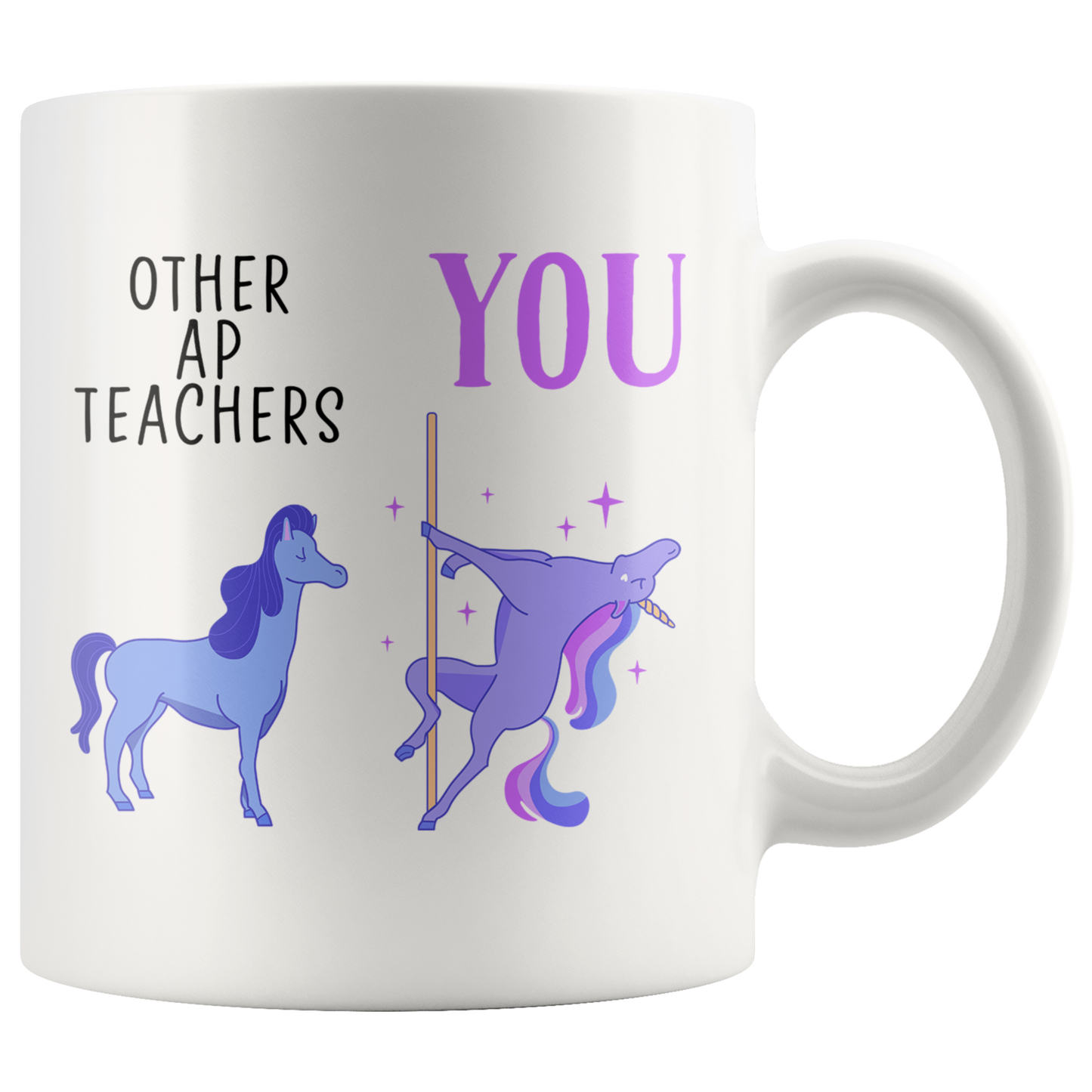 AP Teacher Gifts, Coffee Mug, Two Tone Accent Cup, Birthday Gift for Men and Women