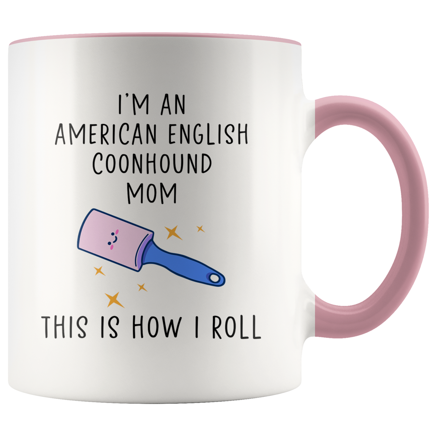 American English Coonhound Mom Gifts, Coffee Mug, Two Tone Accent Cup, Birthday Gift for Men and Women