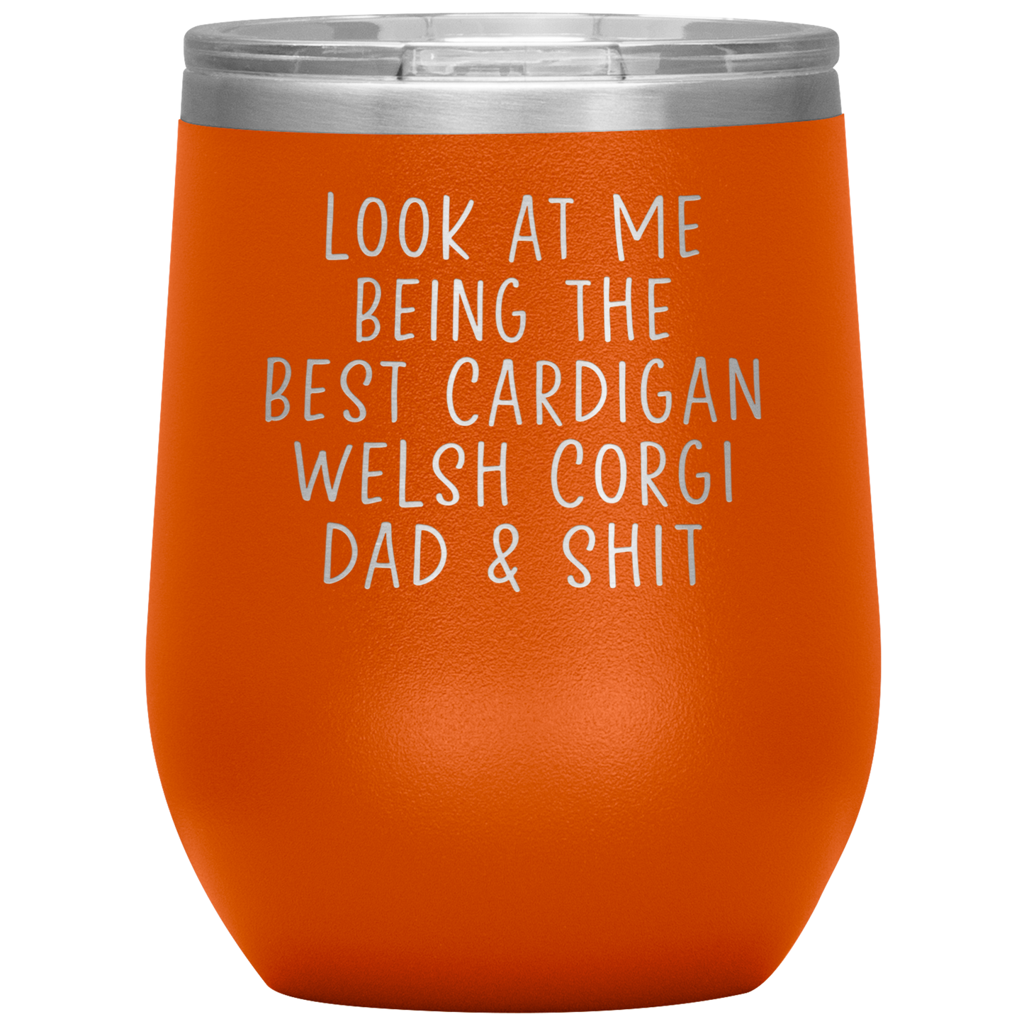 Cardigan Welsh Corgi Dad Wine Tumbler, Funny Gifts, Travel Wine Cup, Birthday Gifts for Men and Women