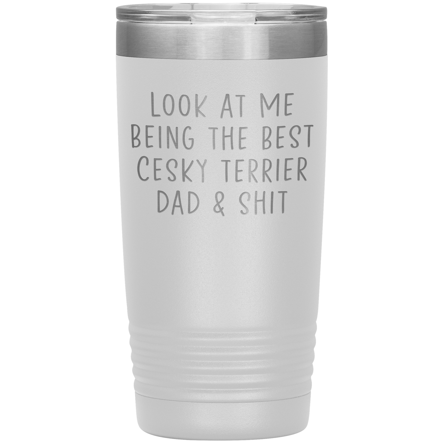 Cesky Terrier Dad Tumbler, Funny Travel Coffee Mug, Birthday Gifts for Men and Women