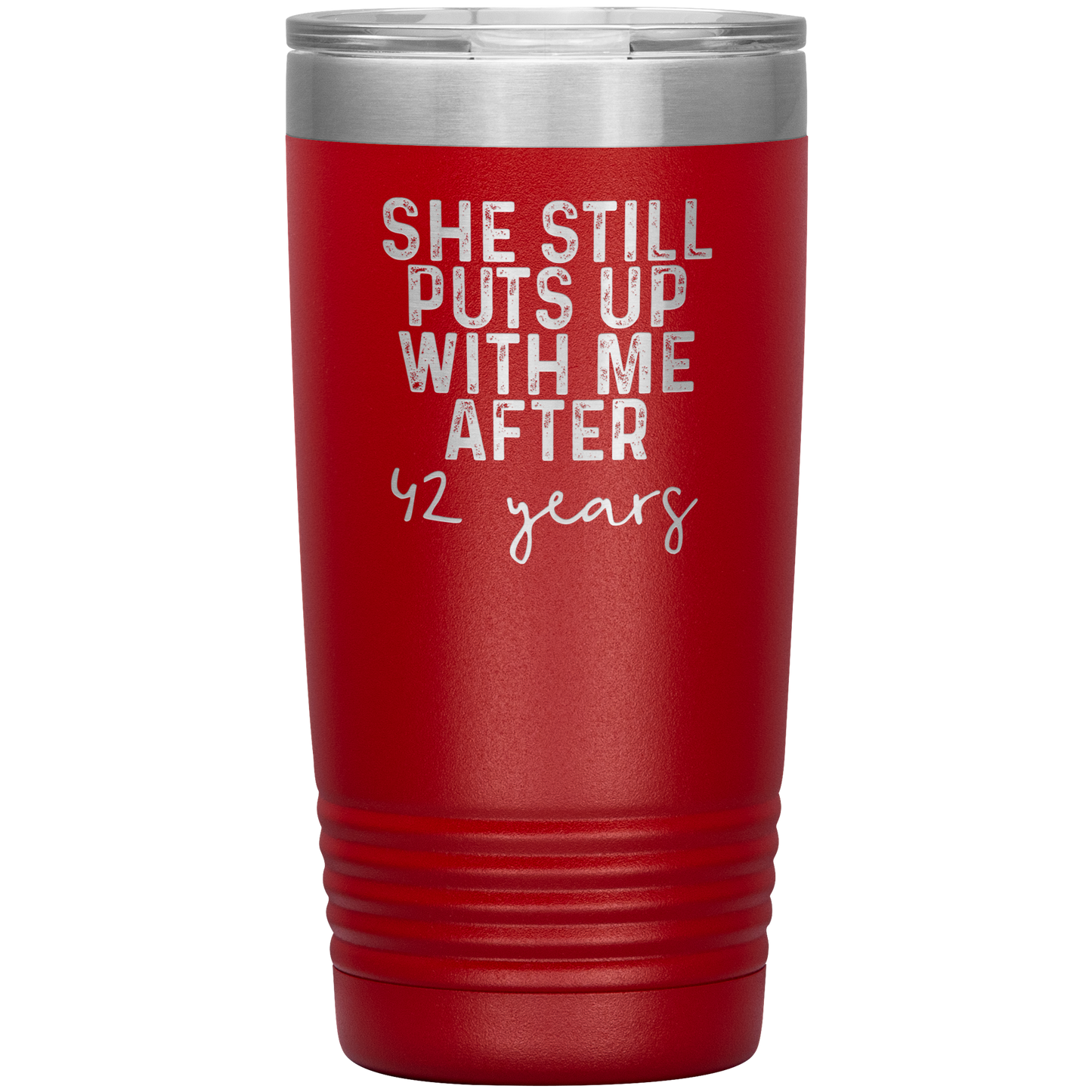 42nd Anniversary Gifts for Husband and Wife, Coffee Mug, Tumbler, Birthday Gifts for Men and Women