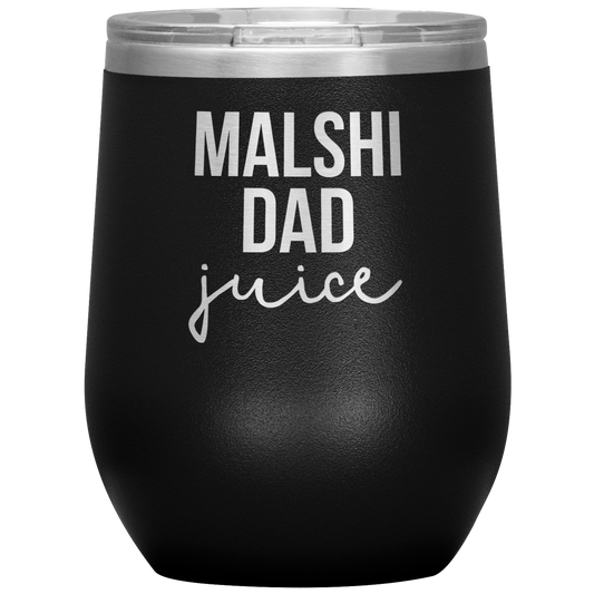 Malshi Dad Wine Tumbler, Malshi Dad Cadeaux, Travel Wine Cup, Cadeaux d’anniversaire pour hommes et femmes