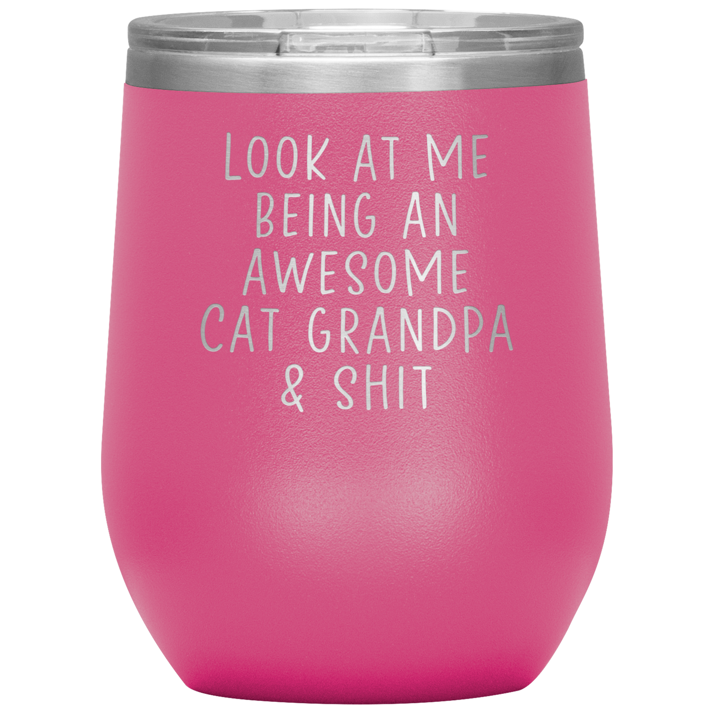 Cat Grandpa Wine Tumbler, Gifts, Travel Wine Cup, Birthday Gifts for Men and Women